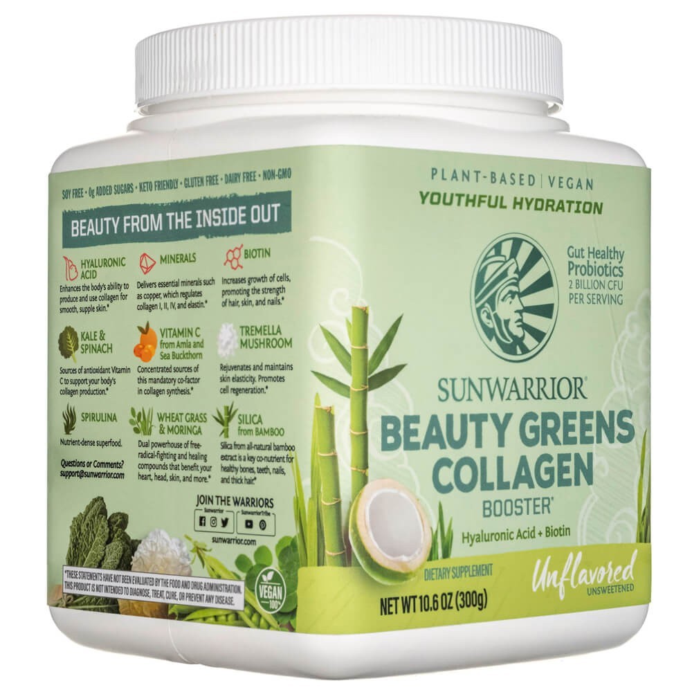 Sunwarrior Beauty Greens kolageno stiprintuvas, be skonio - 300 g