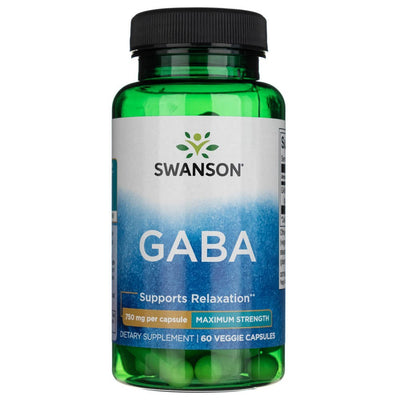 Swanson GABA - maksimalus stiprumas 750 mg - 60 kapsulių