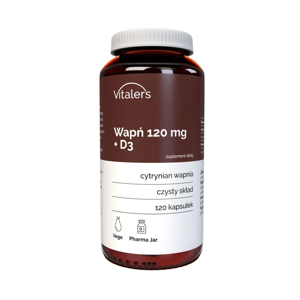 Vitaler's Kalcis 120 mg + Vitaminas D3 - 120 kapsulių