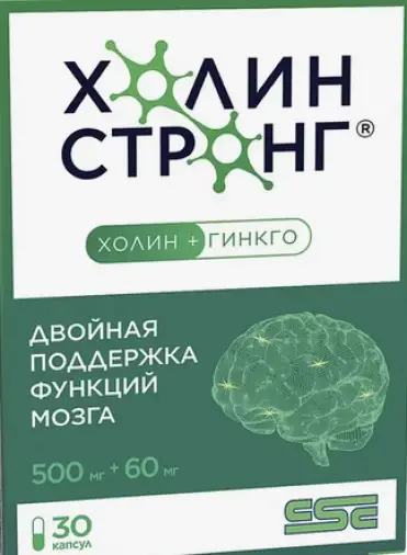 CHOLIN STRONG + GINKGO kapsulės, 60 kapsulių