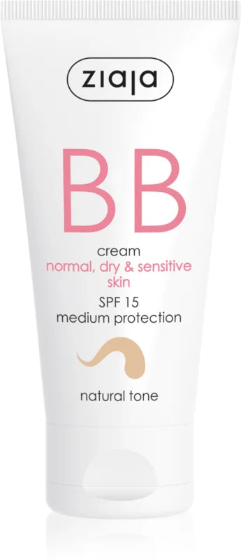 Ziaja BB-Creme für normale und trockene Haut, natürlicher Farbton, LSF 15, 50 ml