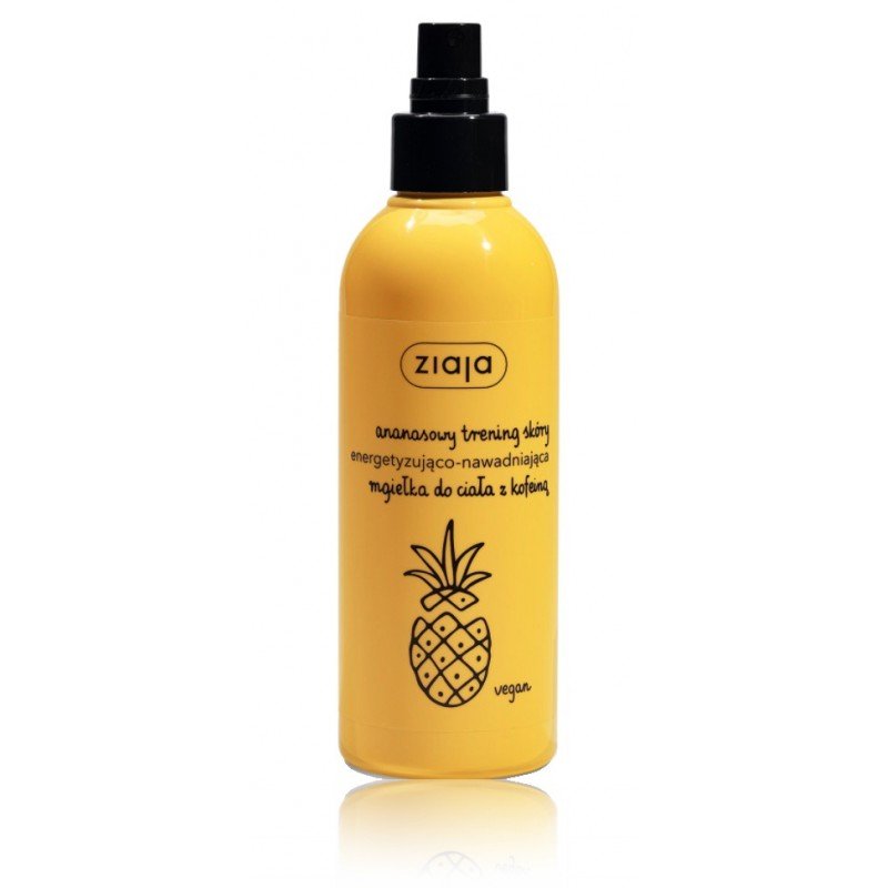 Ziaja Ananas erfrischendes und feuchtigkeitsspendendes Körperspray mit Koffein, 200 ml