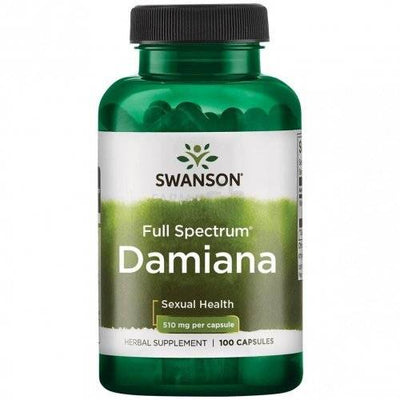 Swanson Damiana Lapai 510mg 100 Kapsulių kaina