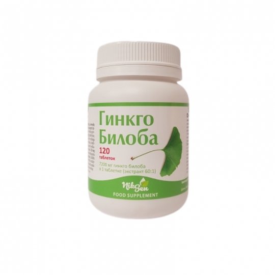 Ginkgo biloba Niksen Kraujotakai, atminčiai palaikyti, 120 tablečių kaina