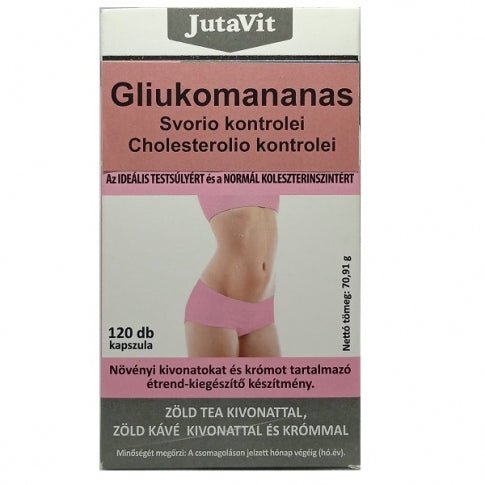 GLIUKOMANANAS JutaVit, Svorio, cholestererolio kontrolei, 120 kapsulių kaina