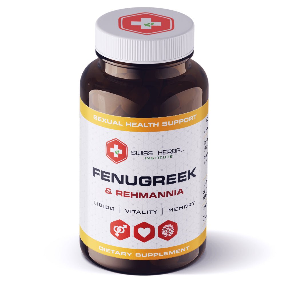 Seksualinei veiklai FENUGREEK + REHMANNIA Swiss Herbal, 60 kaina