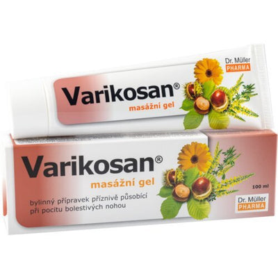 VARIKOSAN masažinis gelis kojų kraujotakai suaktyvinti, 100 ml kaina