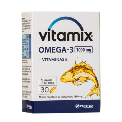 VITAMIX OMEGA-3 SU VITAMINU E, 30 kapsulių kaina